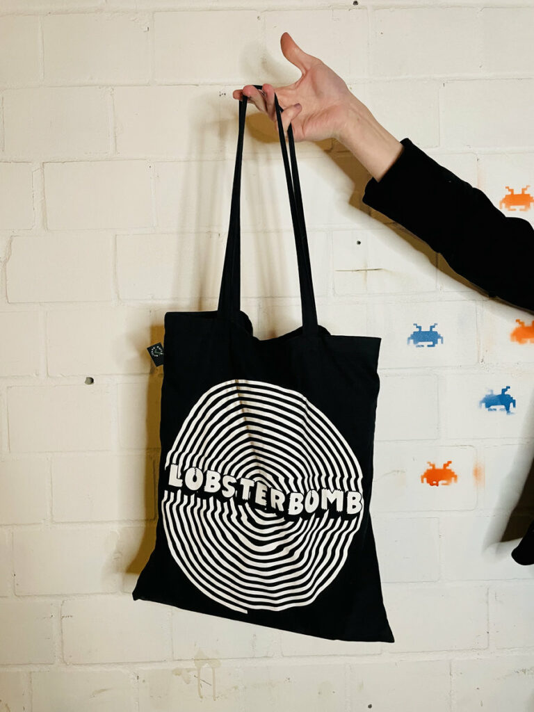 lobsterbomb band tote bag
